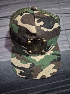 Upcycled LV Camo Hat One Size Pre Owned